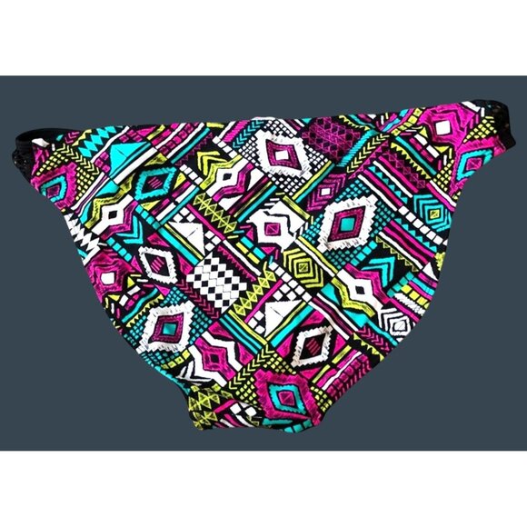 Xhilaration Womens Aztec Print Bikini Bottom XL Black/Multicolor - Picture 2 of 6